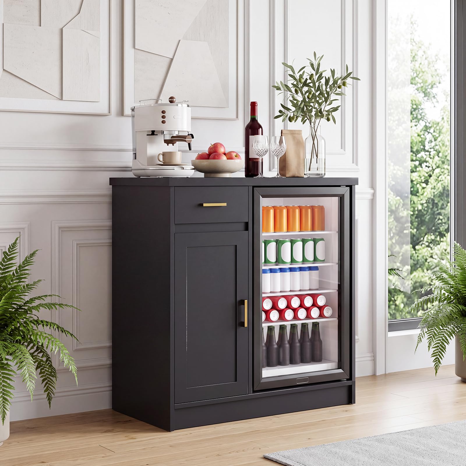 Home Bar And Fridge - Mueble Bar de Vino Estilo Rústico