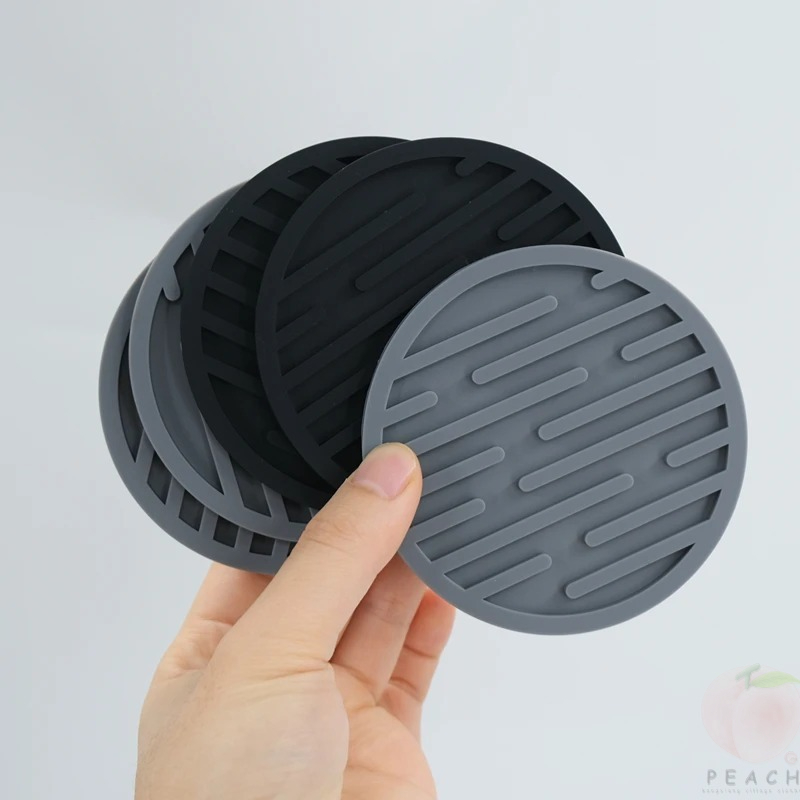 Bar Mat Rubber - Posavasos de silicona de 10cm, tapete