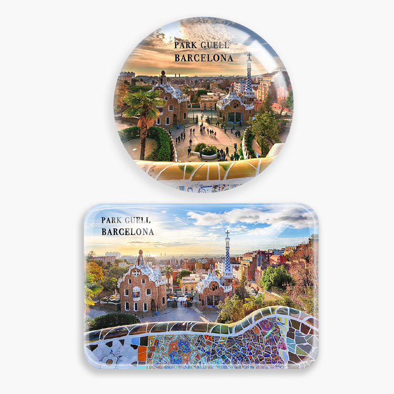 Home Barcelona - Imán de nevera de cristal para