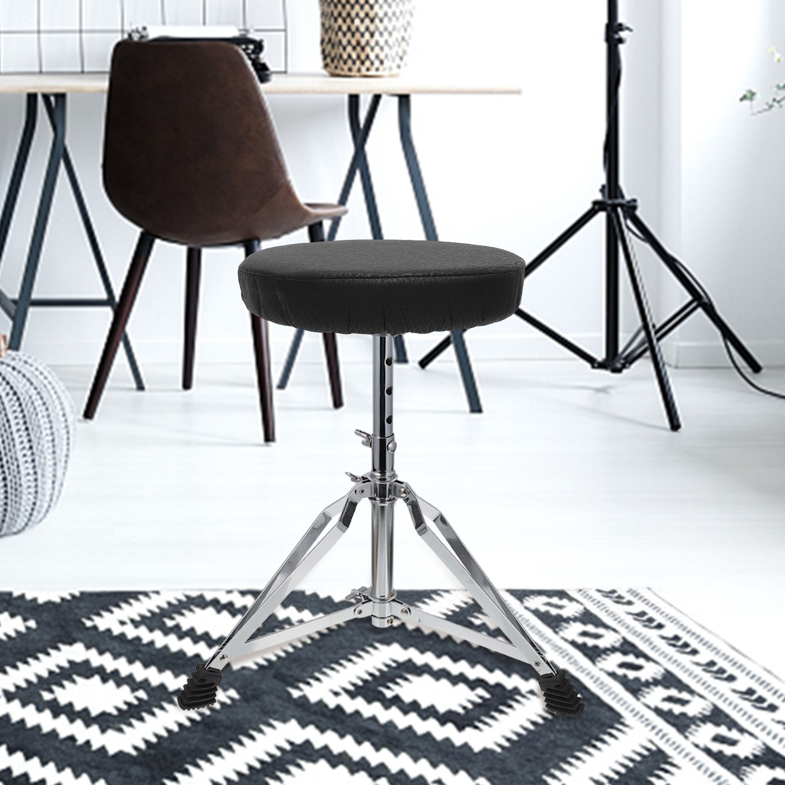 Home Bar Stools - Funda elástica negra para taburete redondo,