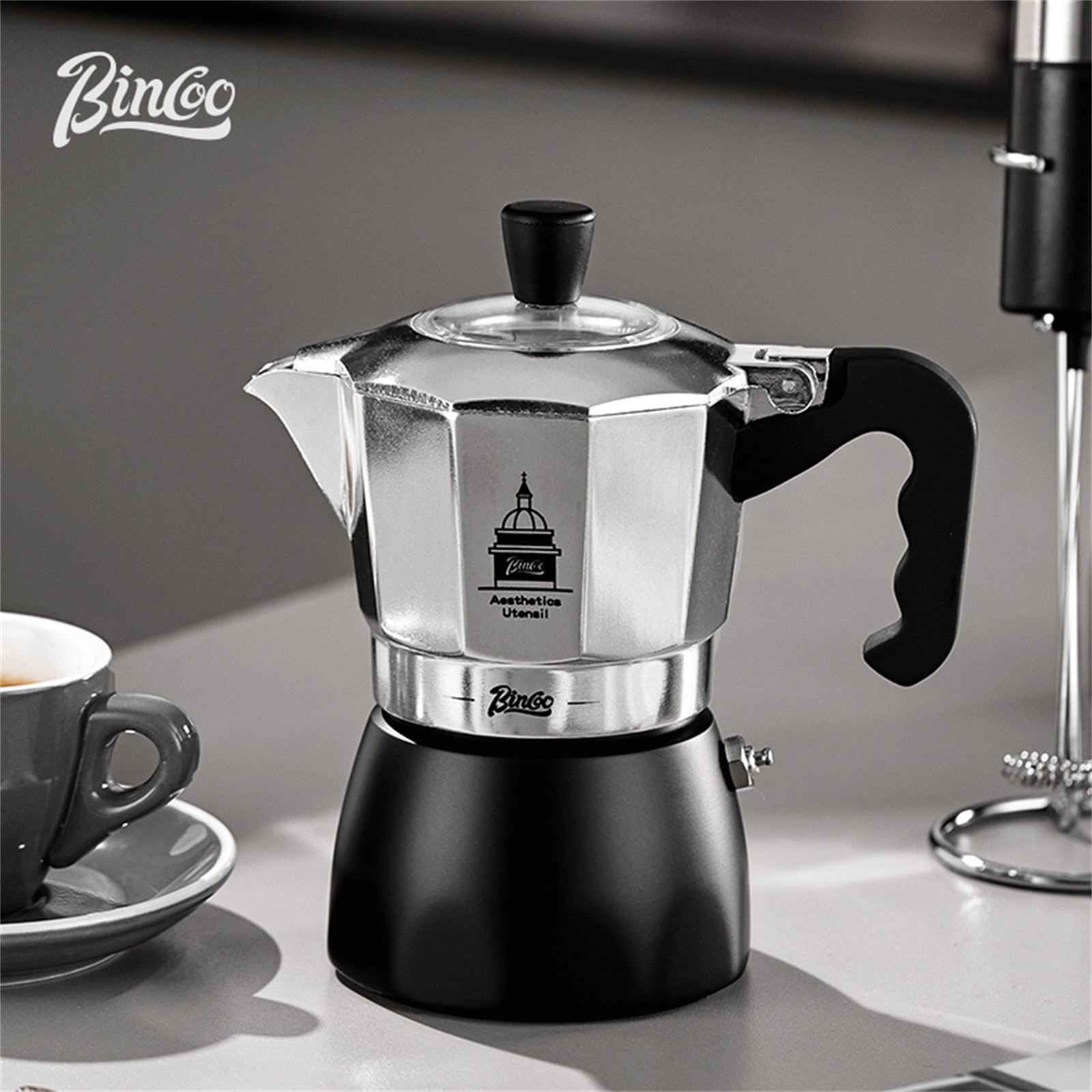 BINCOO Olla Moka de doble válv - Home Barista reseña y precio