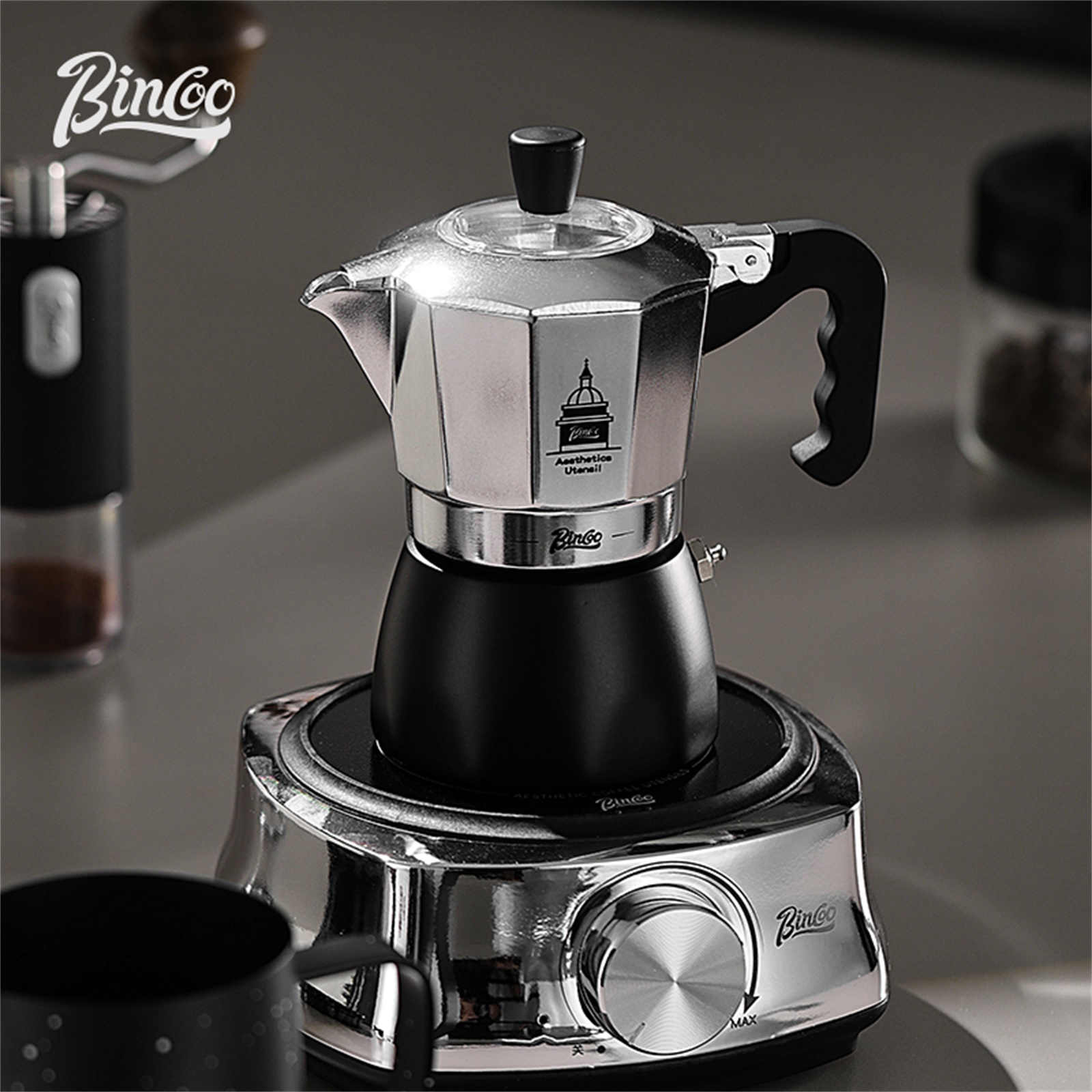 BINCOO Olla Moka de doble válv - Home Barista reseña y precio