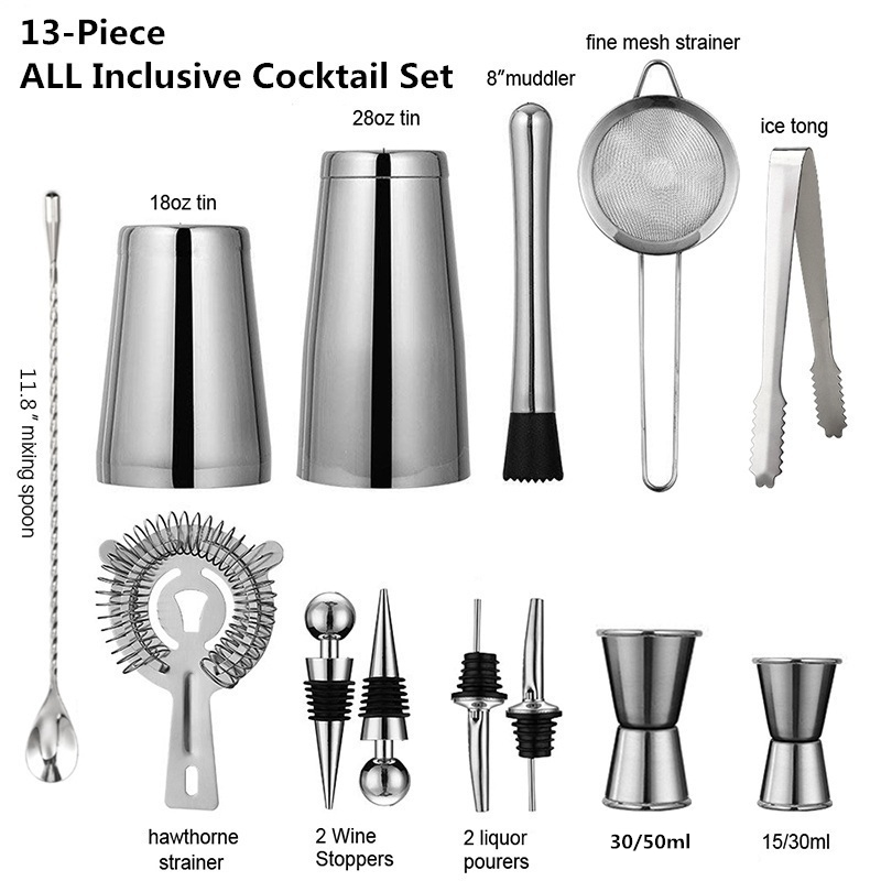 Coctelera de acero inoxidable, - Boston Shaker Set reseña y precio